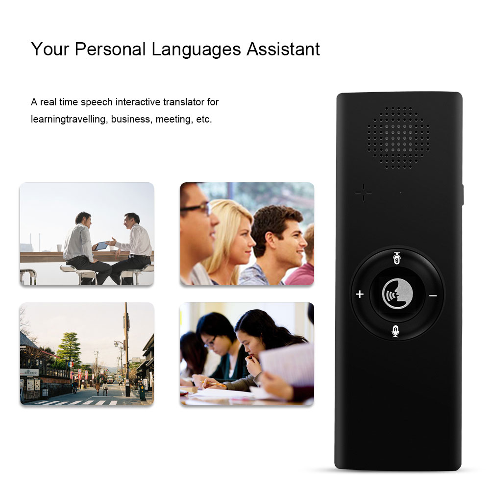 Bluetooth Photo translation Smart speech Voice T6 Translator Multi-Languages Black accurate translation and rapid response