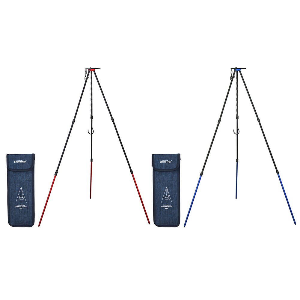 Verstelbare Outdoor Kampvuur Picknick Kookgerei Statief Ultra-Lichte Draagbare Aluminium Legering Opknoping Haak Keten Koken Pot Grill