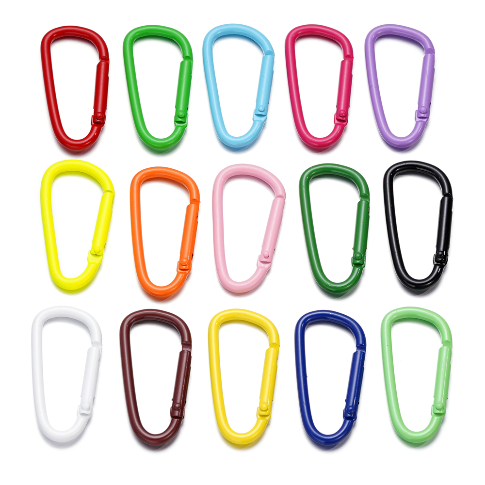 5 pçs/lote 46x23mm D Mosquetão Gancho Liga Colorida Chaveiro Snap Clip Ganchos Para Fazer Jóias Chaveiro Conector DIY Descobertas