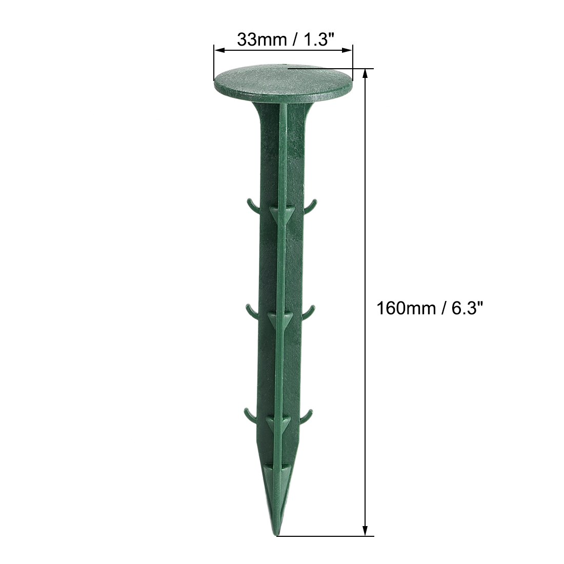 Uxcell 30 stuks kunststof tuinpalen, ankers, landschapsgrondspijkers, 160mm 6.3- inch, groen voor doe-het-zelf tuin, buitengebruik