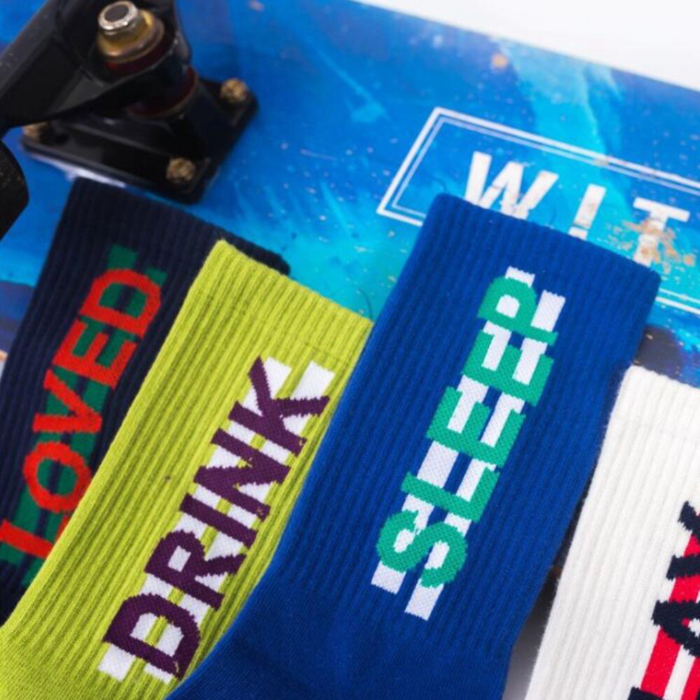 Men's socks spring trendy socks hip-hop socks cotton skateboard English street dance socks women men's street socks