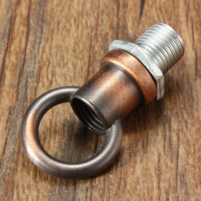 Gancho para lámpara de techo, Base de luz rosa de Metal, Retro, Vintage, rosca M10 de 10mm, adaptador de luz, ajuste de cierre, estilo liso: Red antique copper