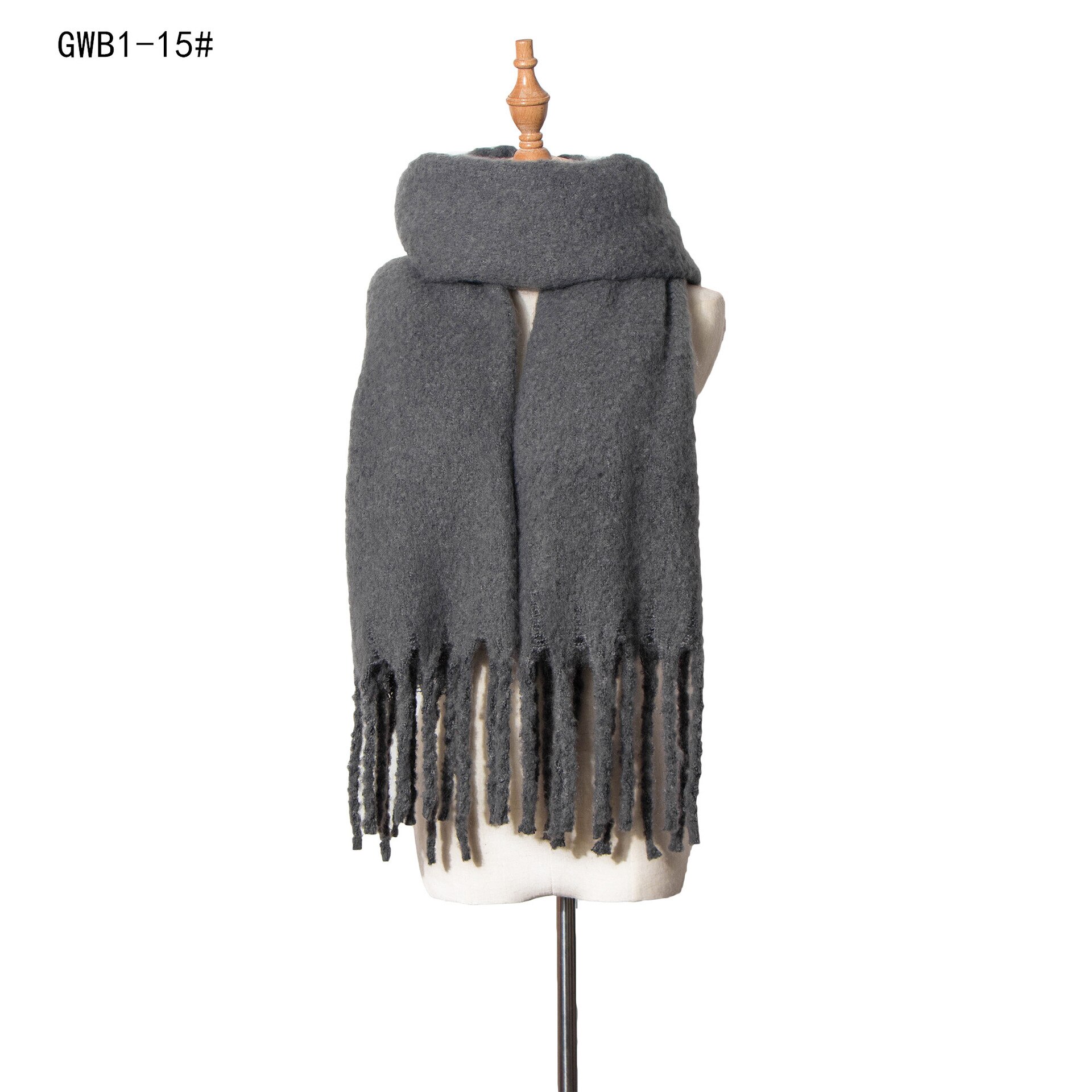DIANRUO doux cachemire tricot écharpe pour les femmes hiver foulards Hijab solide Pashmina dame châle envelopper Double face écharpes Q351: GWB1-15