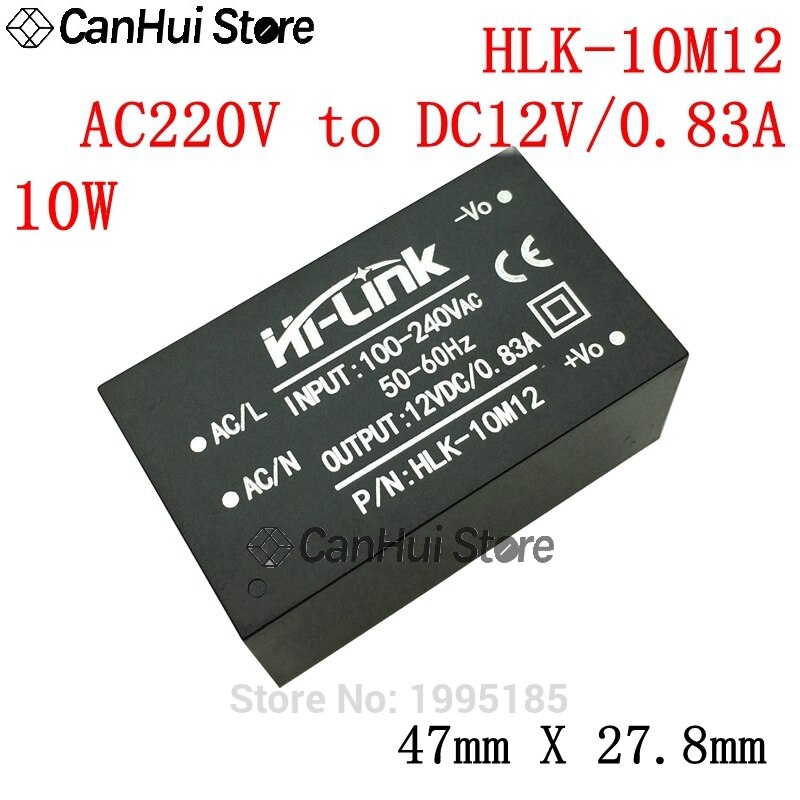 HLK-10M05 10M03/09/12/15/24 AC-DC 220V to 3.3V/5V/9V/12V/15V/24V Intelligent Household Mini Isolation Switch Power Supply Module: 10M12