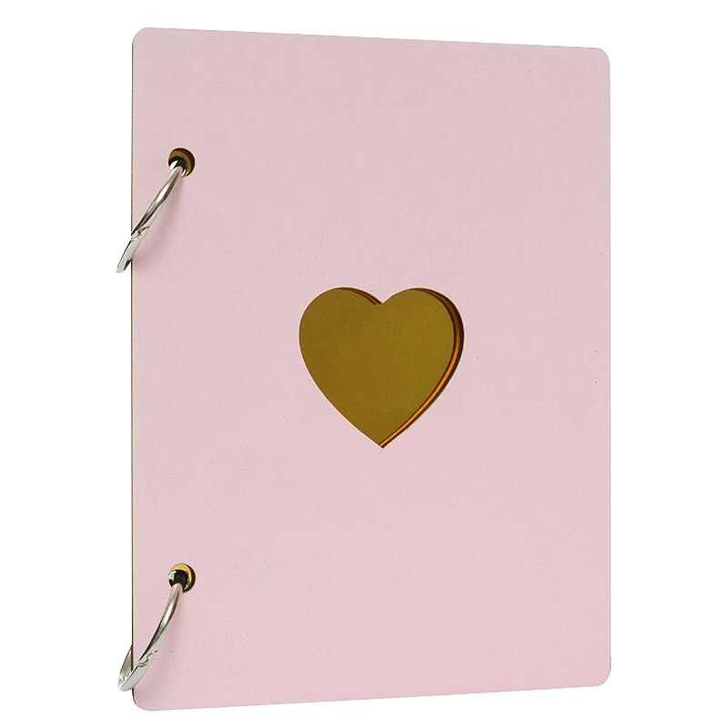 6-inch love wooden album collector's edition retro handmade album youth graduation photo commemorative album: Pink
