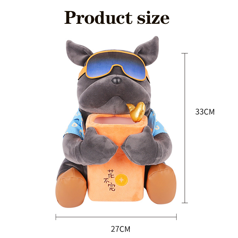 2 In 1 Auto Tissue Box Pop Cartoon Vuilnisbak Hond Aap Konijn Korte Pluche Auto Tissue Houder Auto Tissue box Auto Accessoires