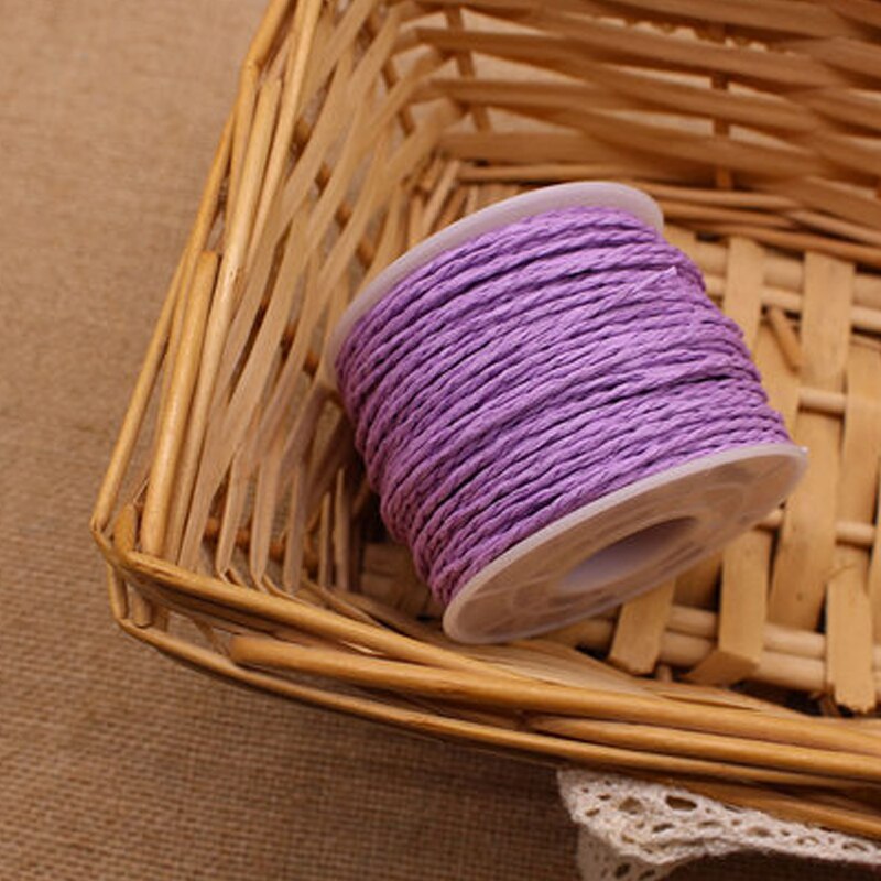 5 Roll 30Meter Natuurlijke Raffia Stro Garen Voor Zomer Hand Knit Haak Hoed Handtas Manden Breien Materiaal Kleurrijke Draden: 14