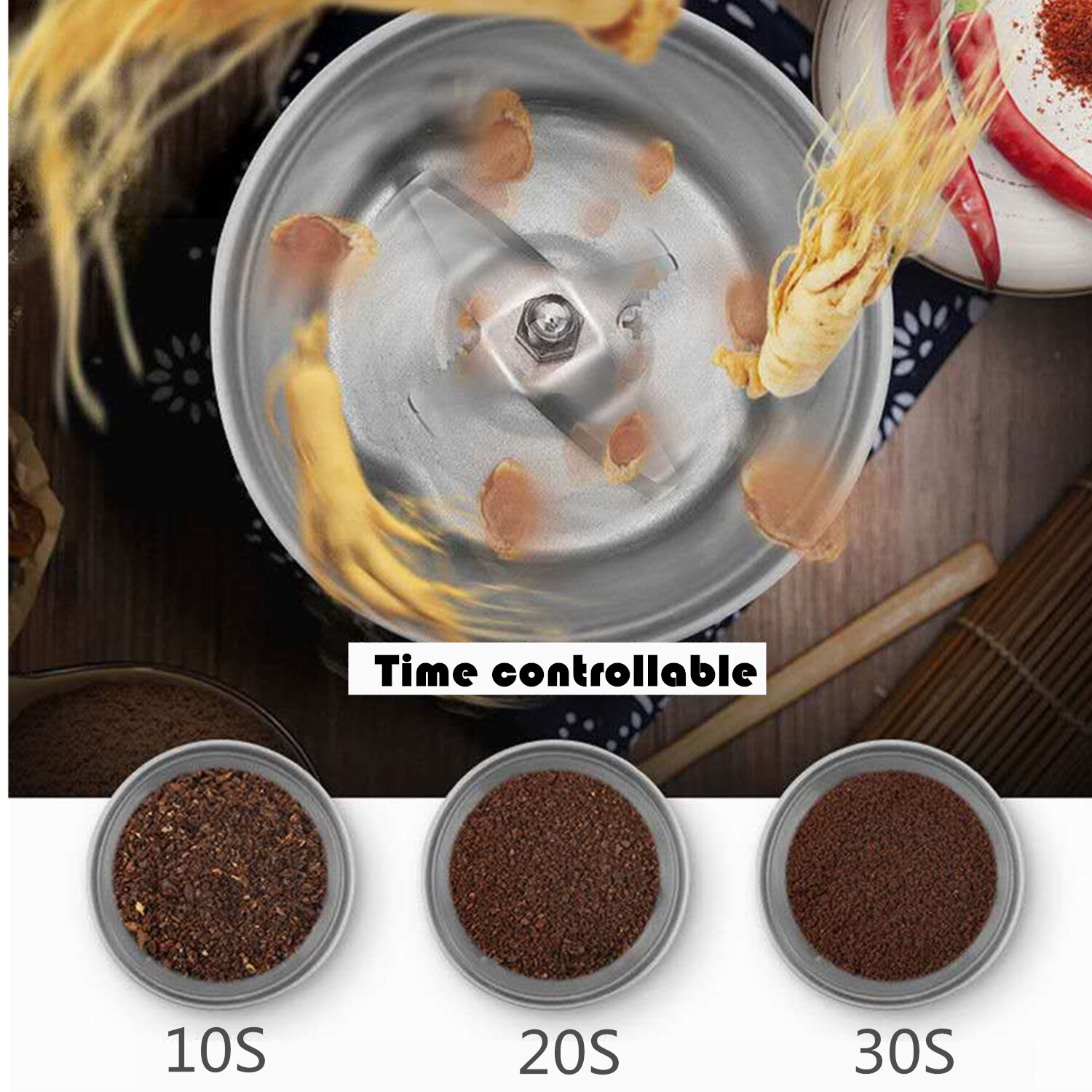 Behogar Electric Multifunction Smash Machine Coffee Grinder Pepper Spice Mill Pepper Spice Grinding Kitchen Tools EU/US/UK Plug