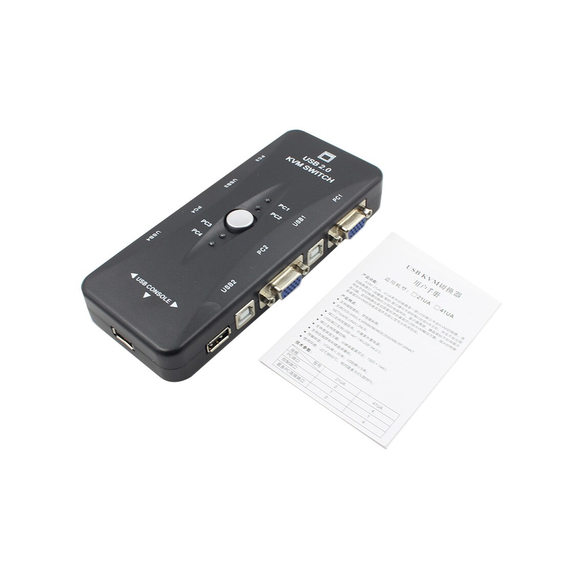 Adaptateur de commutateur KVM USB 2.0, 4 Ports, boîtier de commutation VGA SVGA, connecteur pour souris, clavier, imprimante, moniteur vidéo