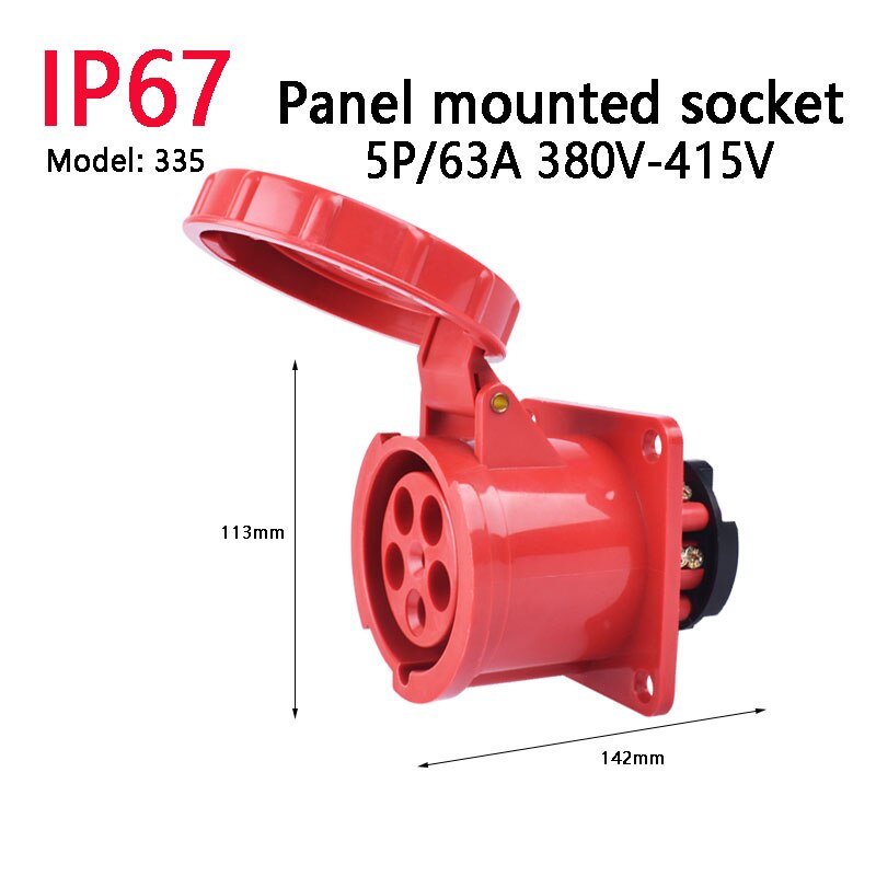IP67 63A/125A Industrial Plug Socket 3P/4P/5P Waterproof Electrical Connector Power Connection Industrial Plug 220V 380V 415V: type1