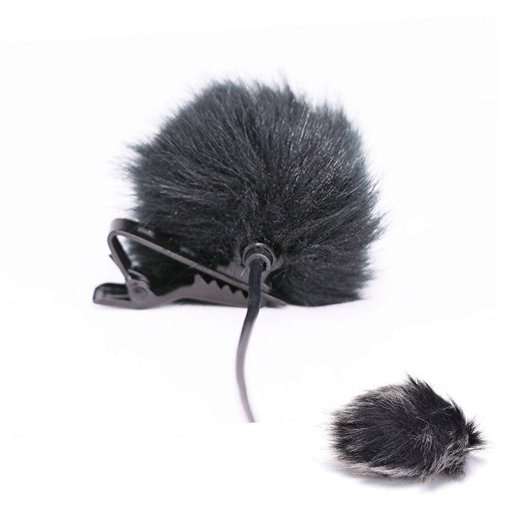 dark grey Artificial Fur Microphone Windscreen Outdoor MIC Windshield Wind Muff for Lapel Microphone 1PC