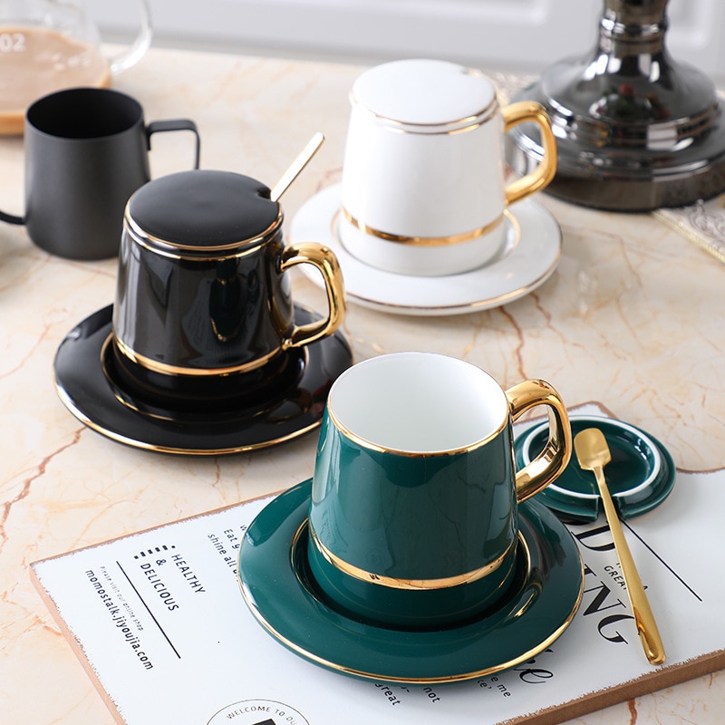 Tasse à café en céramique café Latte d'art | Luxueuse tasse à café lait, Europe du nord, thé de l'après-midi ménage service à thé noir