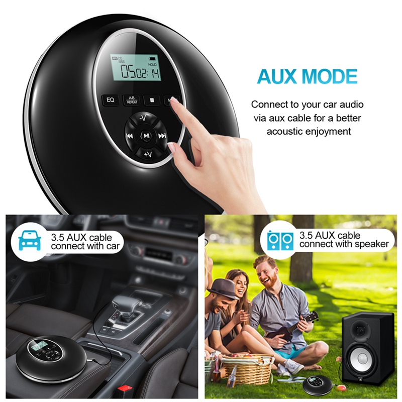 Tragbarer, stoßeitern hifi-musikplayer mit kopfhöreranschluss, cd-Spieler/walkman fürs Auto