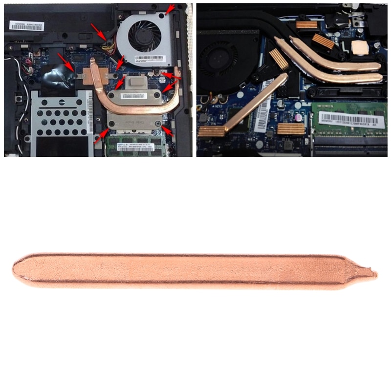 80/130/170/220/300mm Pure Copper Tube Flat Heatsink Cooler For Laptop Notebook Flat Tube Heatsink