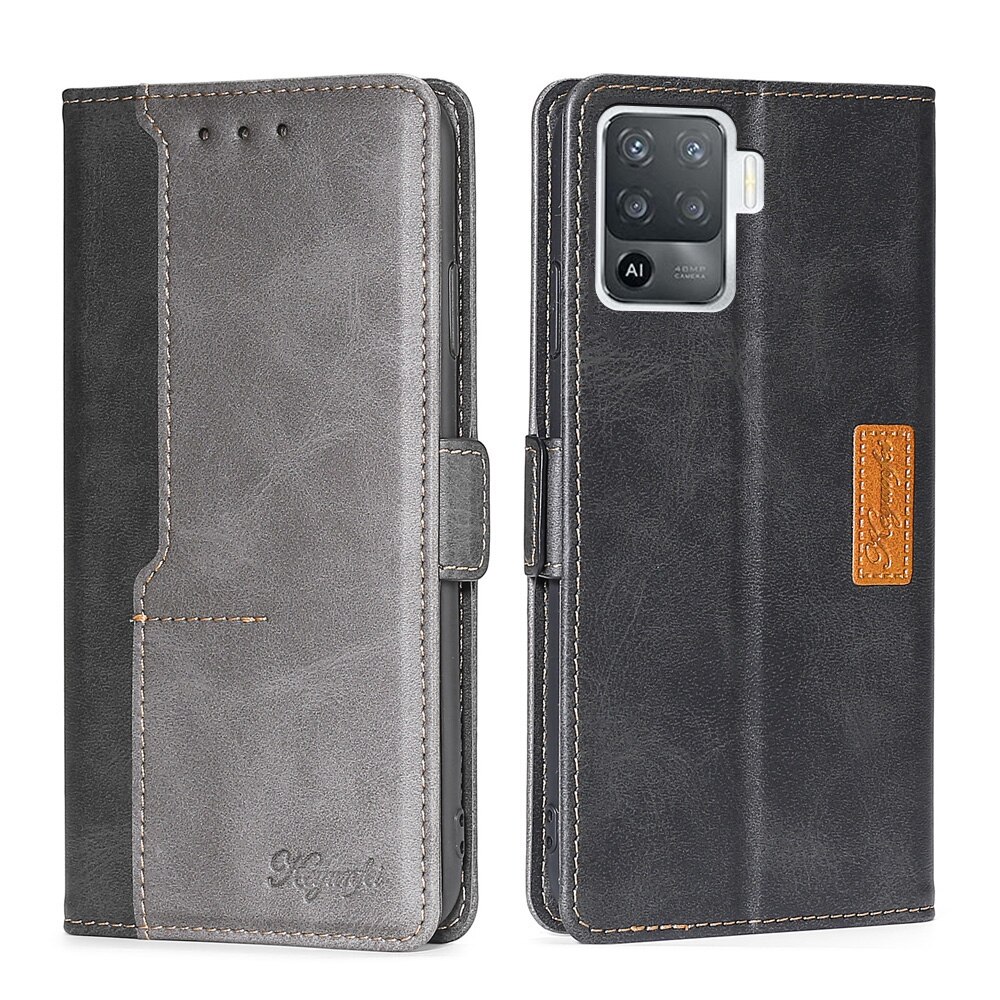 Case Voor Oppo Reno 5 Lite Cover CPH2205 Flip Wallet Leather Book Funda Voor Oppo Reno5 Lite Case Magneet Beschermende shell Etui Tas: gray