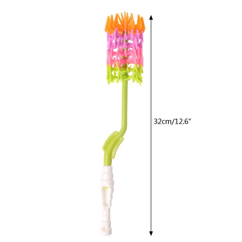 Outil de nettoyage de mamelon brosse | En silicone, arc-en-ciel à Rotation 360 degrés pour le lait de bébé brosse