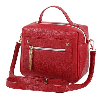 YBYT brand casual PU leather solid women handbags hotsale ladies shopping bga shoulder messenger crossbody bags: Red