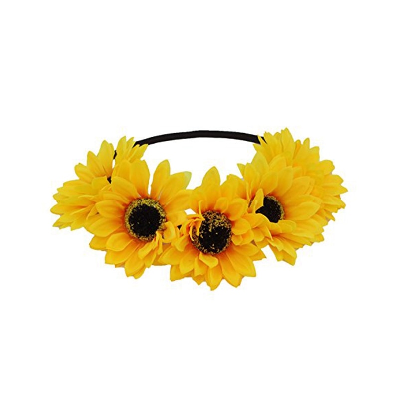 Floral Autumn Sunflower Crown Hair Accessories Bridal Tiara Hair with Sunflower Hair Accessories