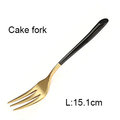 Couteau à Steak fourchette à dîner cuillères à café en acier inoxydable doré miroir polonais ensemble de couverts Restaurant salle à manger ensemble de vaisselle 1 pièces: cake fork