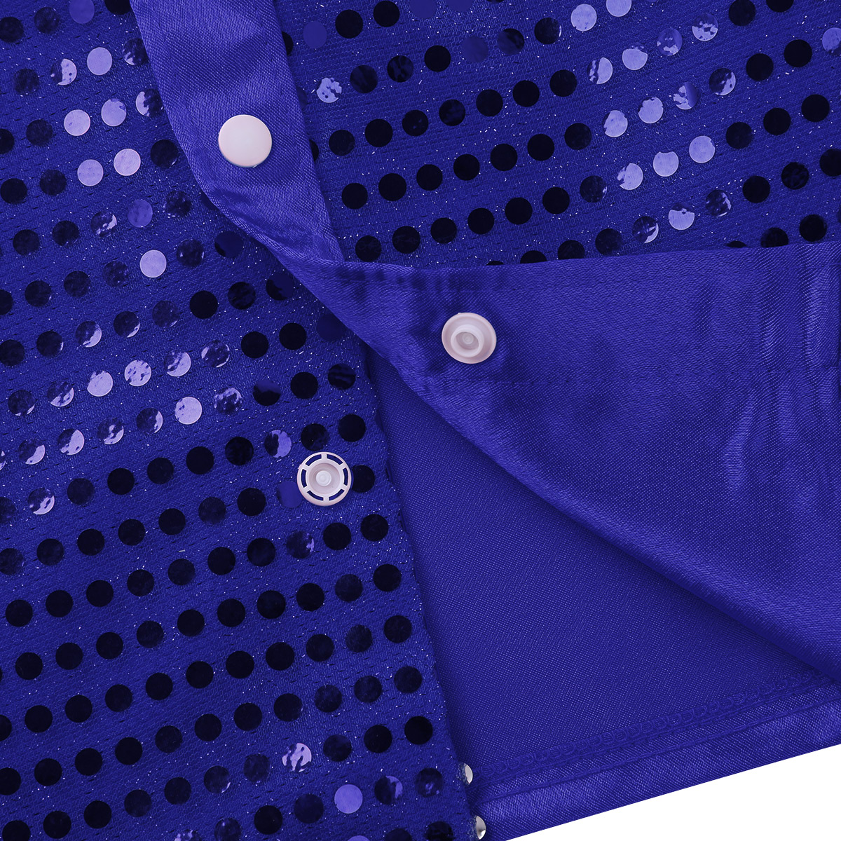 Iiniim-ropa para niños, camisa de cuello italiano con lentejuelas para coro, baile de Jazz, actuación, de bodas, camisas formales