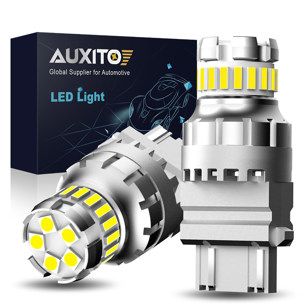 AUXITO 2 pièces 3157 3156 3057 P27/7W ampoule LED T25 LED voiture DRL feu de signalisation de stationnement ambre jaune blanc rouge feu stop inverse