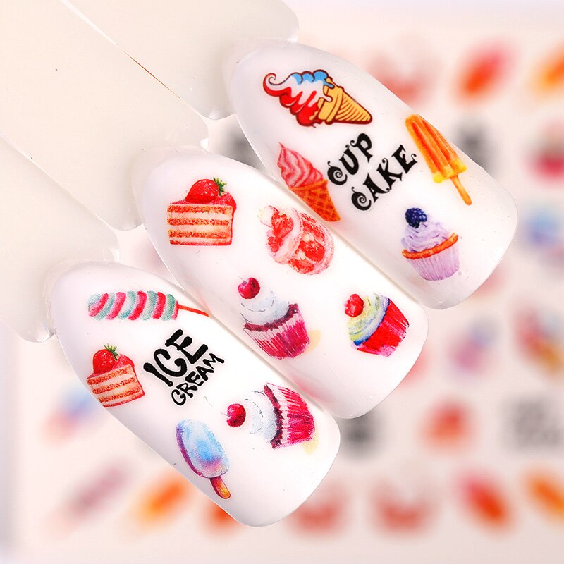 Maple Leaf Ontwerpen Nail Art Water Decals Zomer Fruit Nail Transfer Sticker Citroen Oranje Aardbei Cherry Nail Art Decoraties: 14