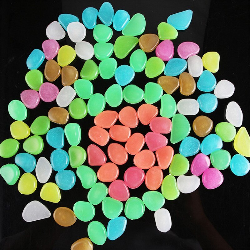 10 Pcs Amazing Garden Decor Luminous Stones Glow In the Dark Pebbles Light Emitting Aquarium Fish Tank Decoration Pebble Rocks