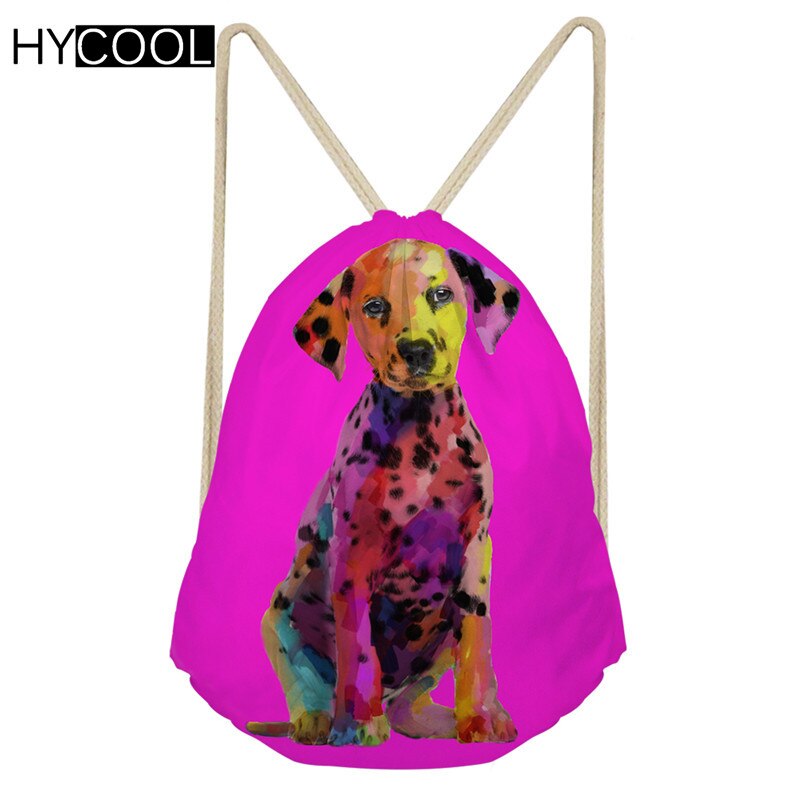 Hycool sporttas met trekkoord, klein, kinderen, jongens, meisjes, voor fietsen, hardlopen, buiten, 3d hondenprint, sporttas, fitnesstas: Cc1370 z 3