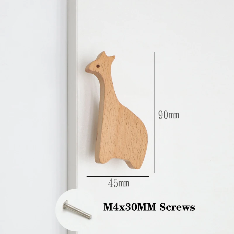 Trekroker barnerom dyremøbler i tre håndtak til skap og skuffer kjøkkenskap garderobehåndtak: Grønn