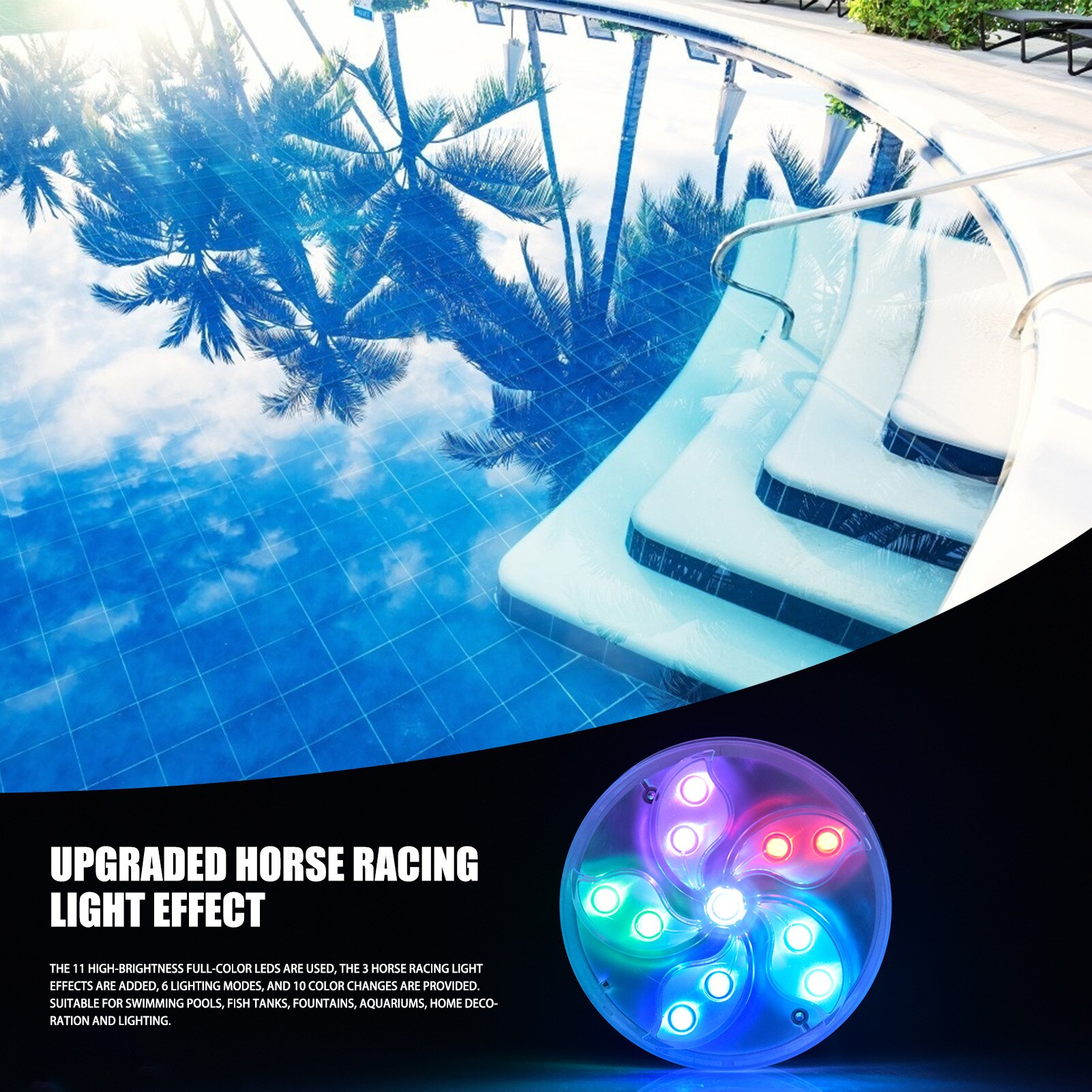 Fish Tank Onderwater Lamp Waterdicht Rf Led Verlichting Afstandsbediening Aquarium Kerst Dompelpompen Huis Tuin Decor Landschap