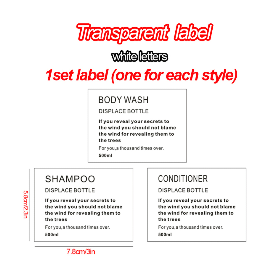 Soap Dispenser Sticker Set Shampoo Bodywash Conditioner Labels Removable Waterproof Unique Bottle Stickers Bathroom Accessories: 8