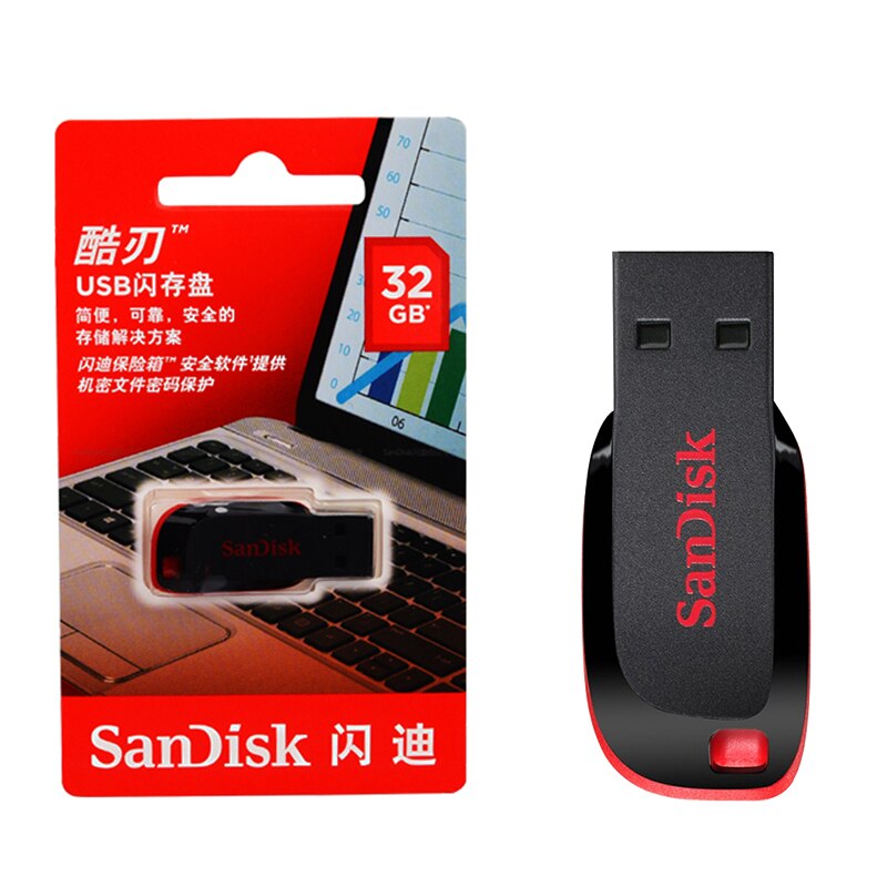 Lama a Forma di U Disk USB Flash Drive SanDisk 4GB 8GB 16GB 32GB 64GB 128GB pen Drive USB di Memoria del Bastone 2.0 SDCZ50 per Tablet e Telefono