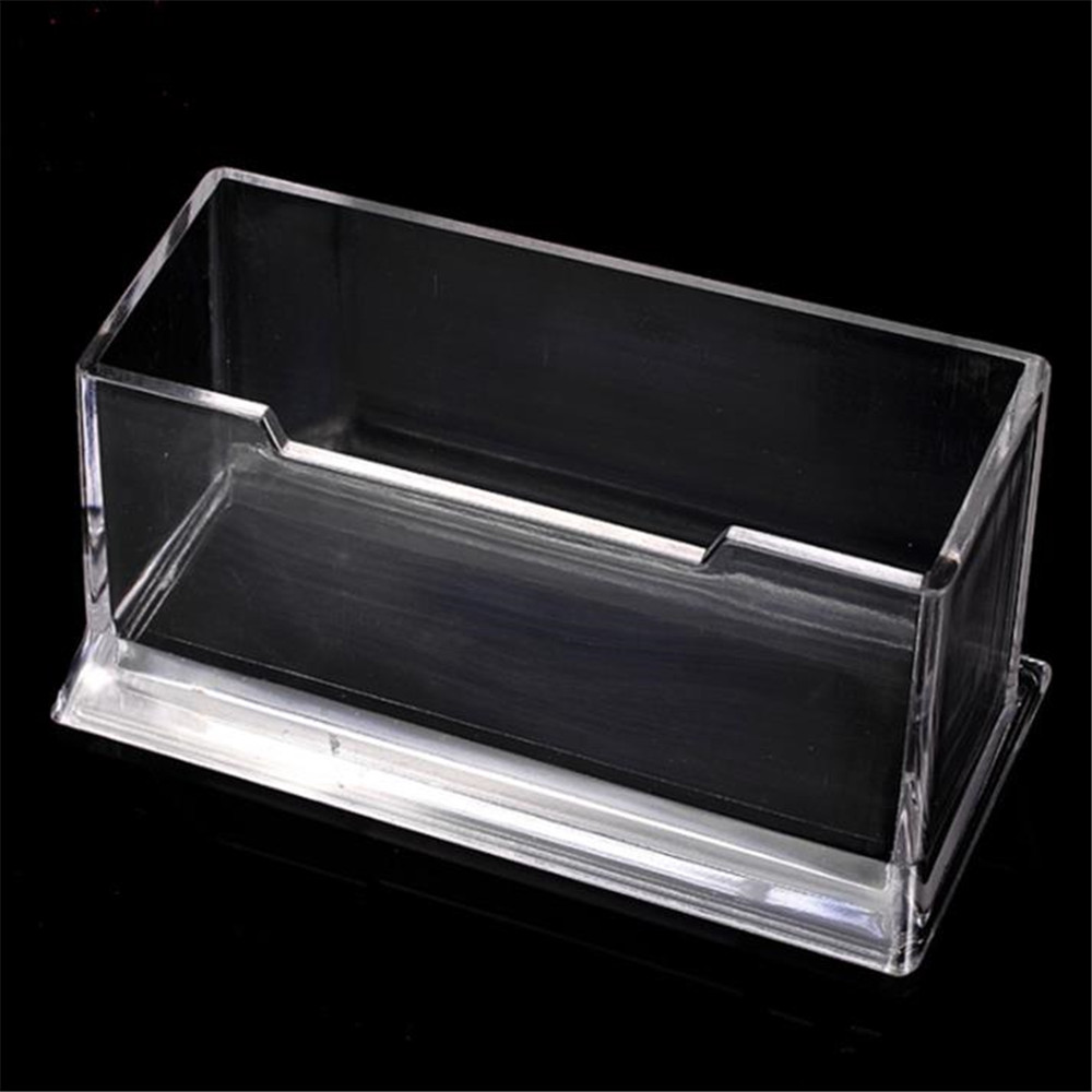 1 pcs Clear Desk Shelf Box Card Holder Storage Display Stand Acrylic Transparent Desktop Business Card Organizer