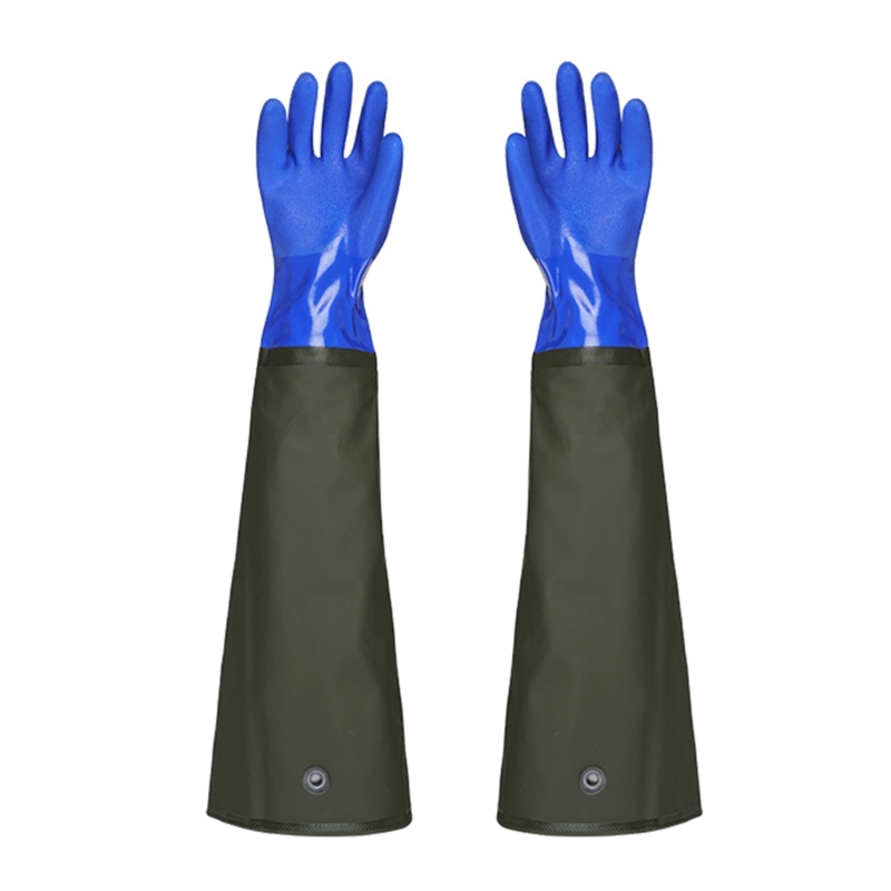 Long lasting Long Waterproof Rubber Gloves Pond Gloves Resistant Gloves for Dishwashing, Vehicle Cleaning: Red