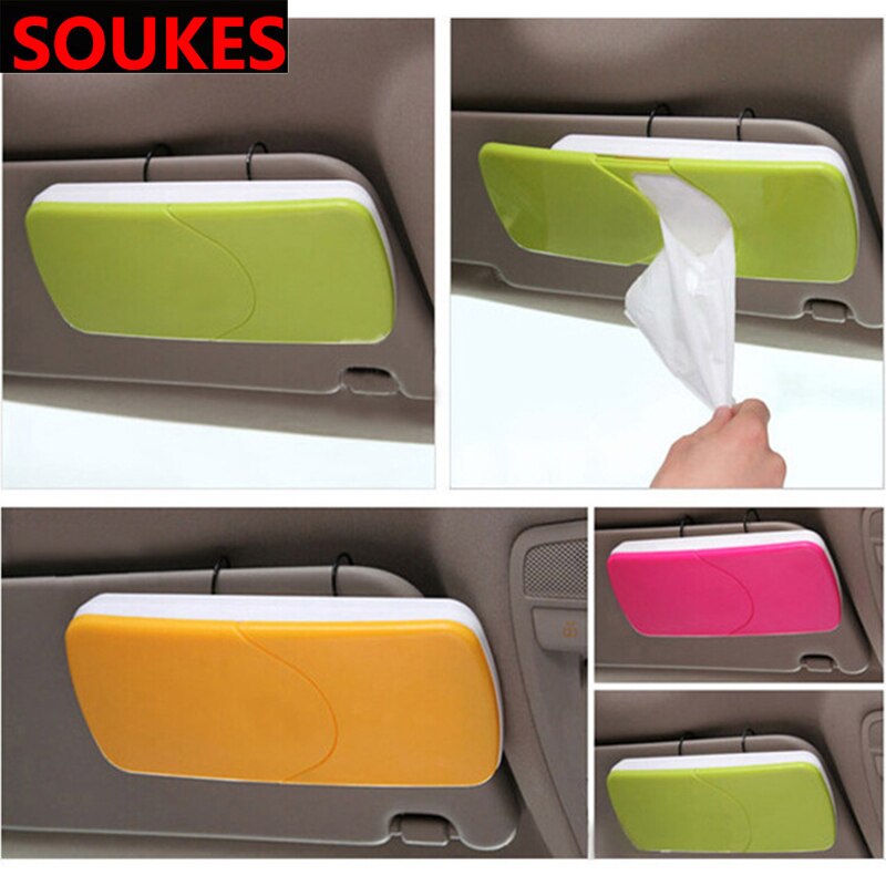 1PCS Colourful Car Sun Visor Tissue Trash Box For Mitsubishi ASX Lancer 10 9 Outlander Pajero Suzuki Swift Grand Vitara SX4