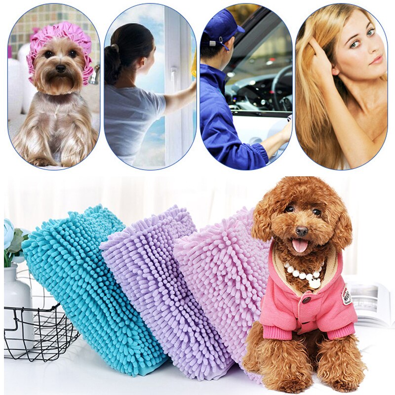 Multipurpose Pet Drying Towel Ultra-absorbent Dog Bath Soft Towel Blanket fiber chenille Puppy Dog clean Towel Pet Product