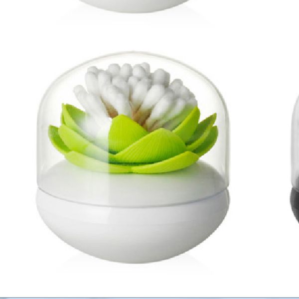Lotus tandstikkere holder bomuldspindeboks bomuldsknap holder tilfælde bord dekorere opbevaringsboks arrangør: Grøn x med låg