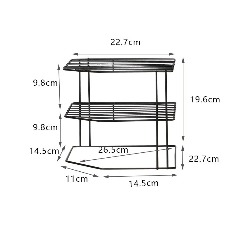 Bad Küche Lagerung Rack Tassen Gerichte Gewürz Glas Gewürz Flasche Finishing Lagerung Rack 3-Tier-Desktop-Metall Halter Rack