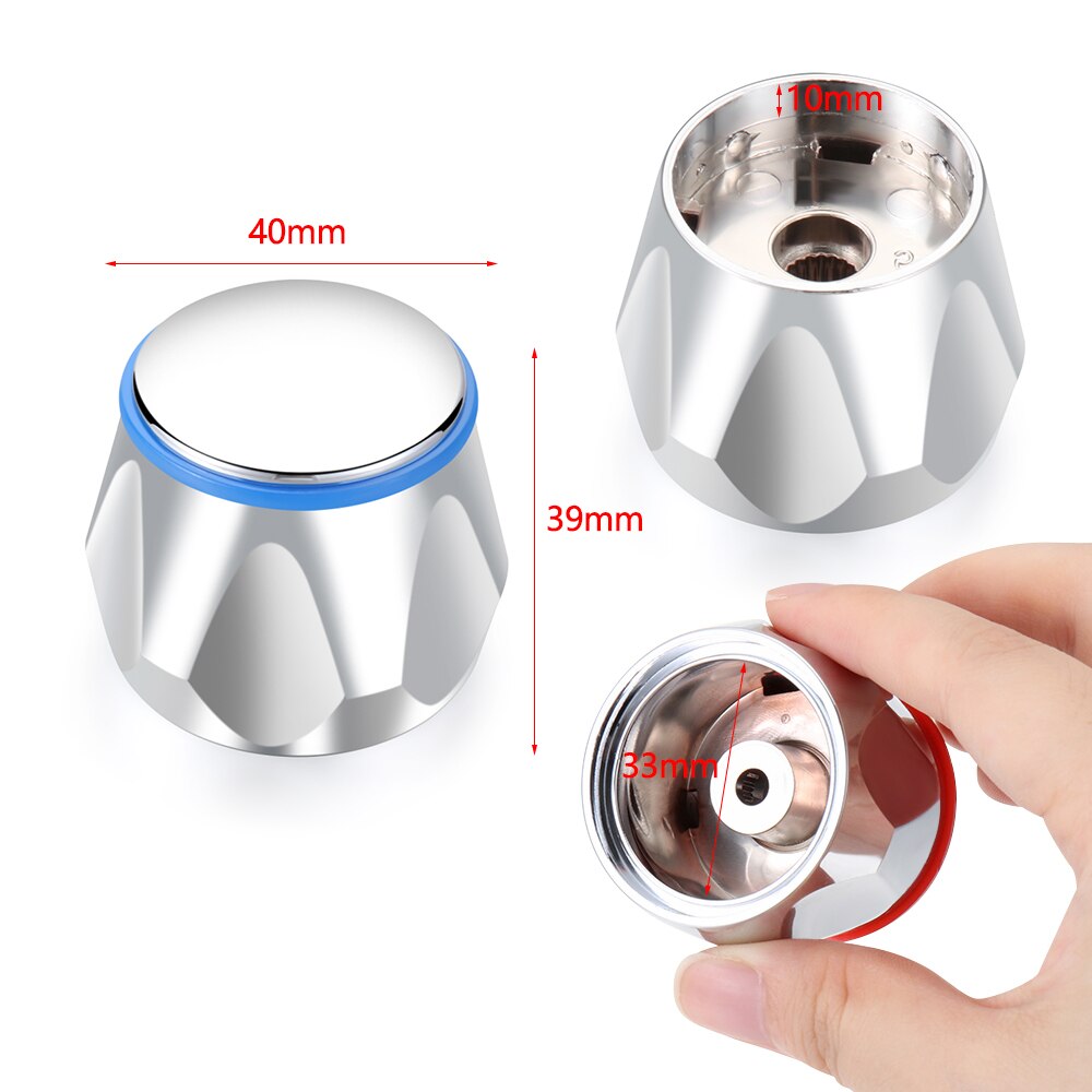 2 Stuks &amp; Cold Tap Top Hoofd Kraan Cover Chrome Plated Vervanging Set Keuken Badkamer Kraan Handvat