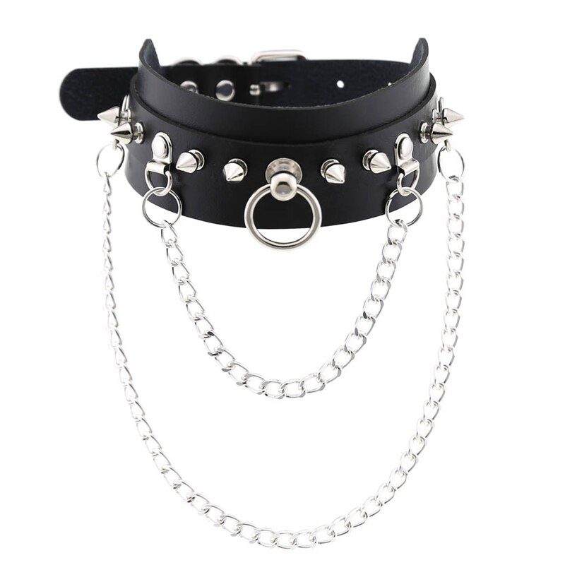 Gothic Punk Ketting Harajuku Multi Kleur Hart Met Lock Hanger Pu Lederen Choker Kraag Ketting Voor Vrouwen Meisjes Sieraden: 8