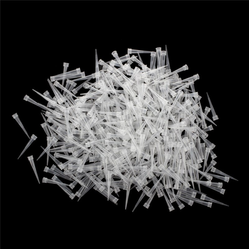 Laboratory Clear White 10UL Lab Liquid Pipette Pipettor Tips 1000 Pcs