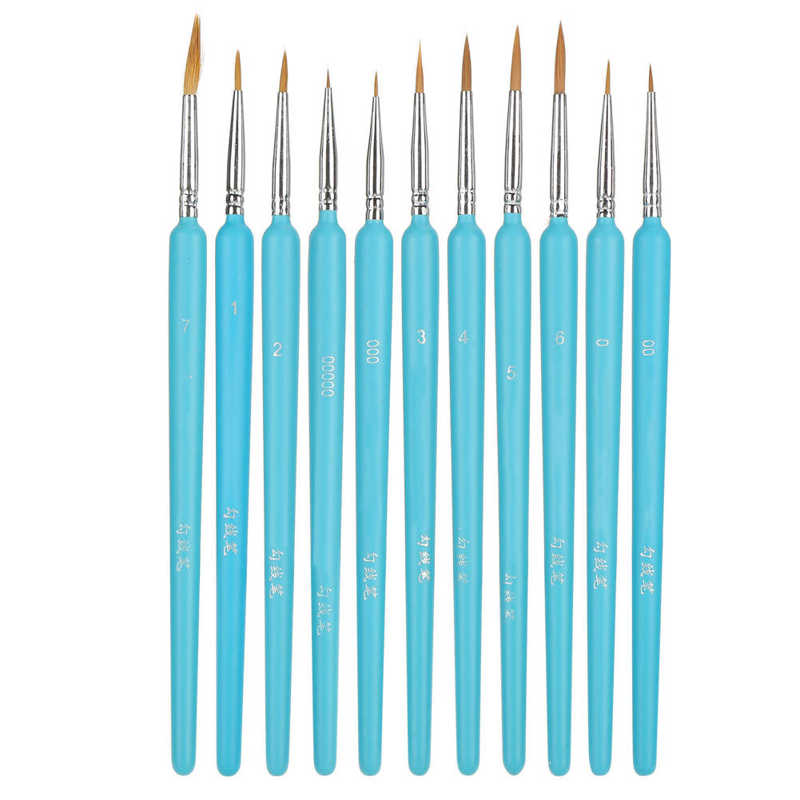 11Pcs Artist Paint Brush Set Watercolor Acrylic Oil Brush Painting Art Supplies for Students Art Lovers Painting Tools: Blue