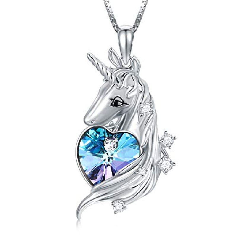 Collier avec pendentif licorne en cristal pour femmes, classique, , accessoires d'animaux mignons, d'anniversaire, de fiançailles