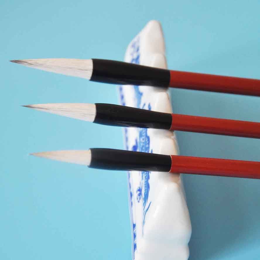 6 pièces/ensemble chinois calligraphie brosse loup doux cheveux dessin brosse aquarelle brosse stylo Art fourniture école bureau papeterie