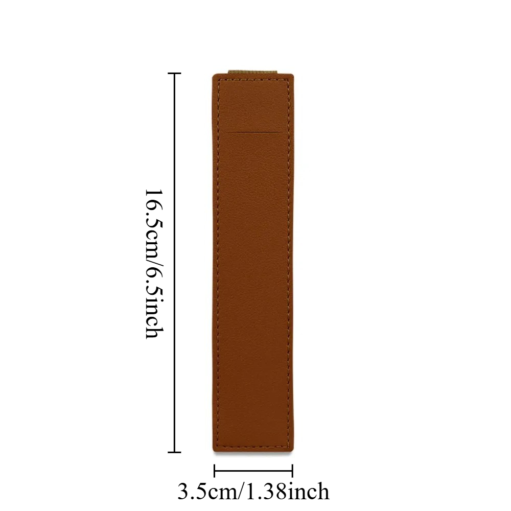 Leren Pennen Etui - Elastische Gesp Notitieboek Hoes - School & Kantoor Schrijfwaren: Bruin