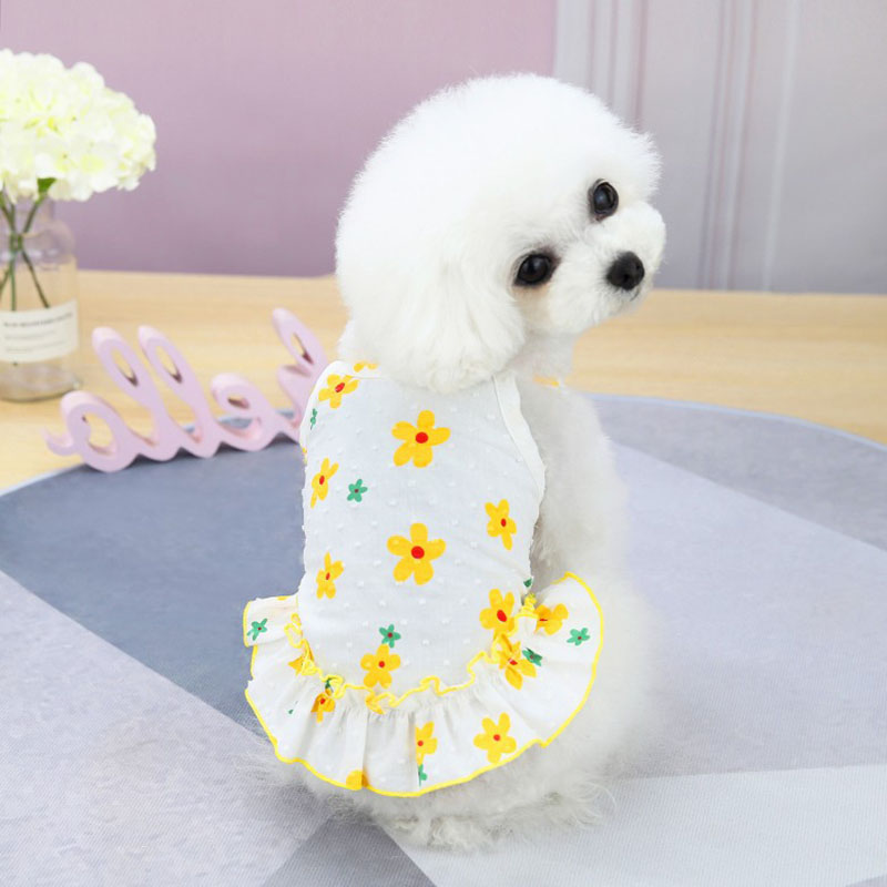 white christmas dresses LaiFug Draped Wedding Dog Dress With Flowers main image 0