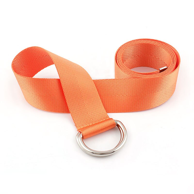 Harajuku Women Belt Solid Red Black Unisex Double D Ring Canvas Strap Female Long Waist Belts For Jeans