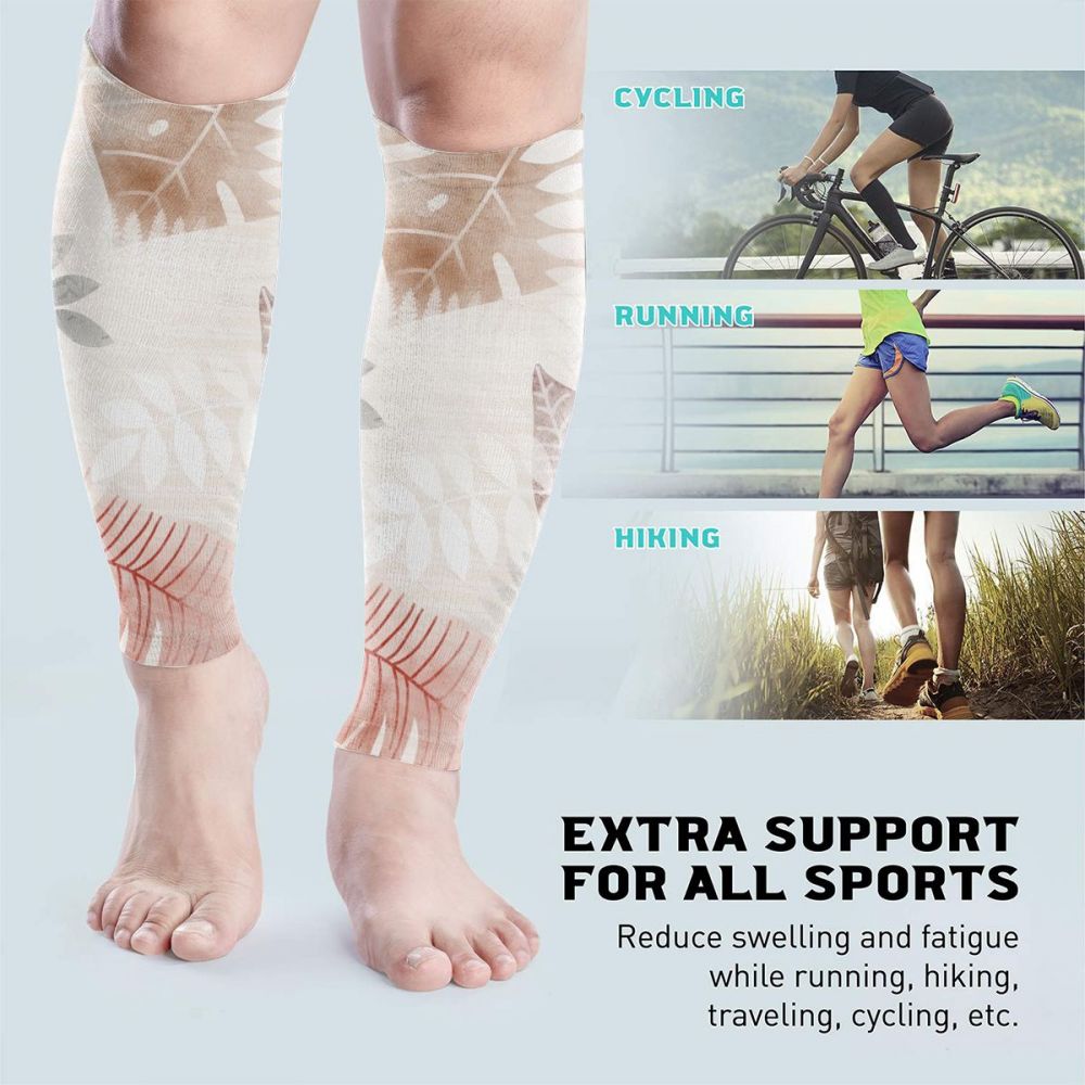 Sports Calf Protector Calf Leg Running Compression Sleeve Socks Shin Splint Support Brace Guard Printing Q007