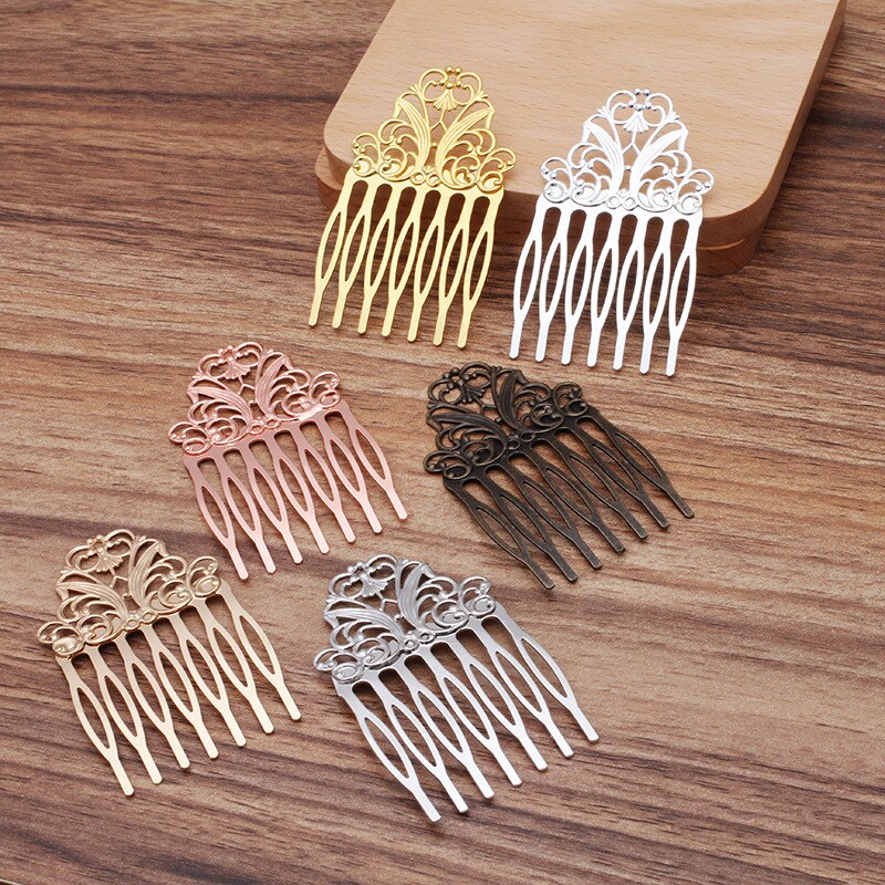 10 Stks/partij 38*65Mm Vintage Bruids Haar Kam Haar Clips Insert Metalen Kam Haar Accessoires Voor Vrouwen