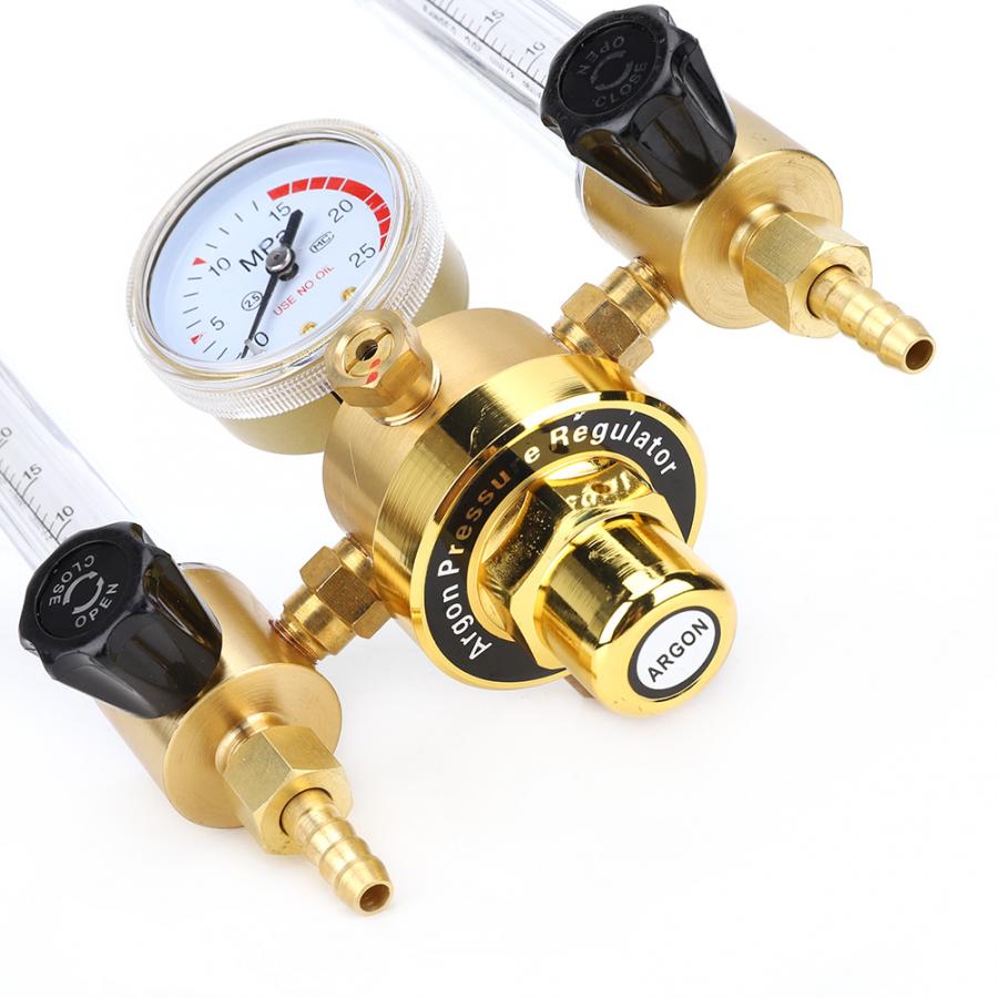 Dubbele Buis Argon Regulator Gas Drukregelaar Argon Regulator G5/8 Voor Lassen Snijden Gas Druk Drukregelaar